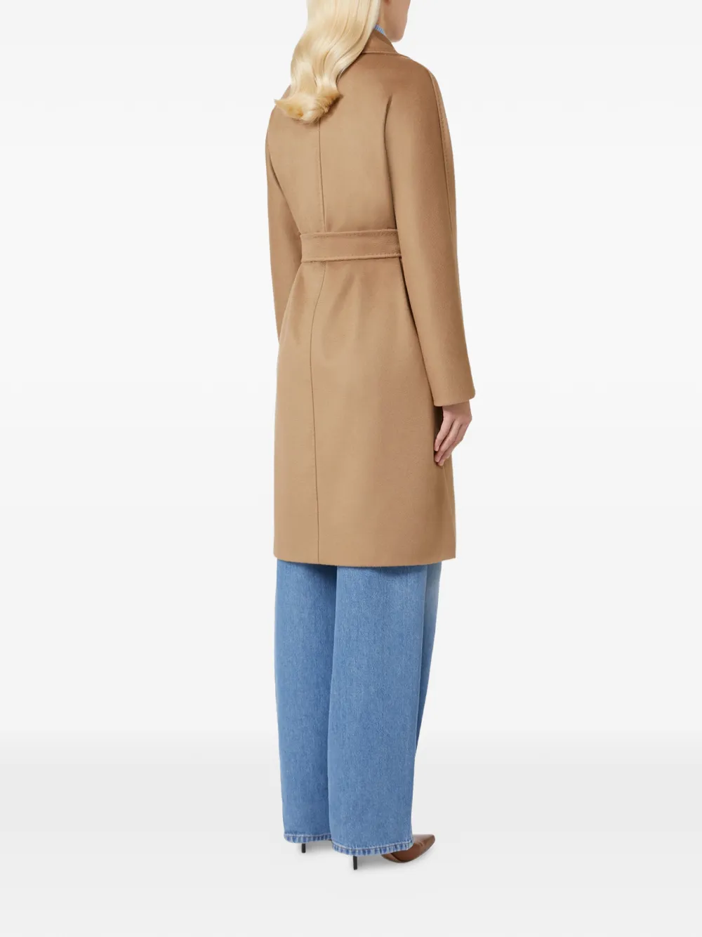 Max Mara Belt-fastening Coat In Brown