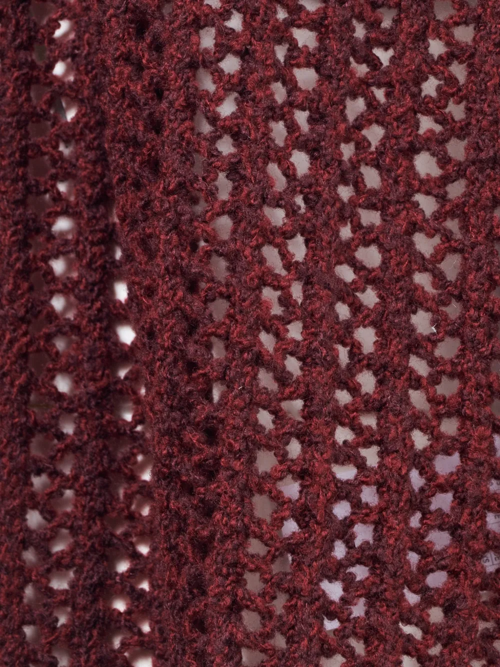 Max Mara Open-knit High-neck Sweater In Burgundy