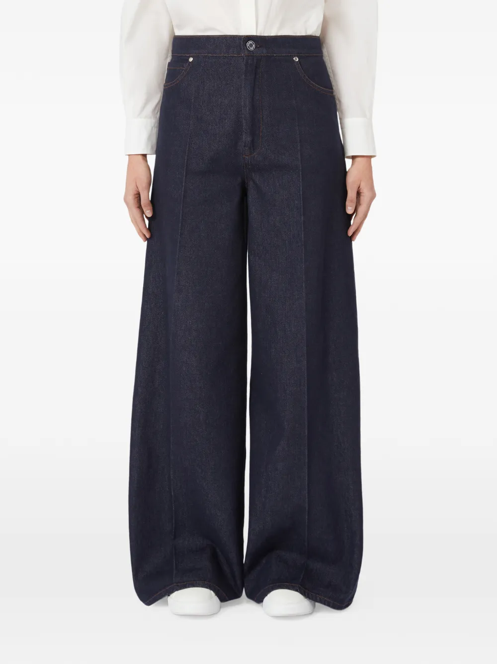 Max Mara logo-patch jeans - Blauw