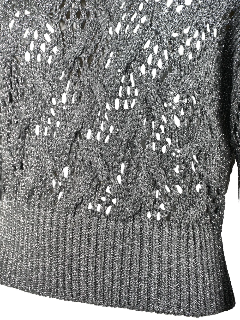 Max Mara Studio Pilade Lurex Knit Sweater In Gray