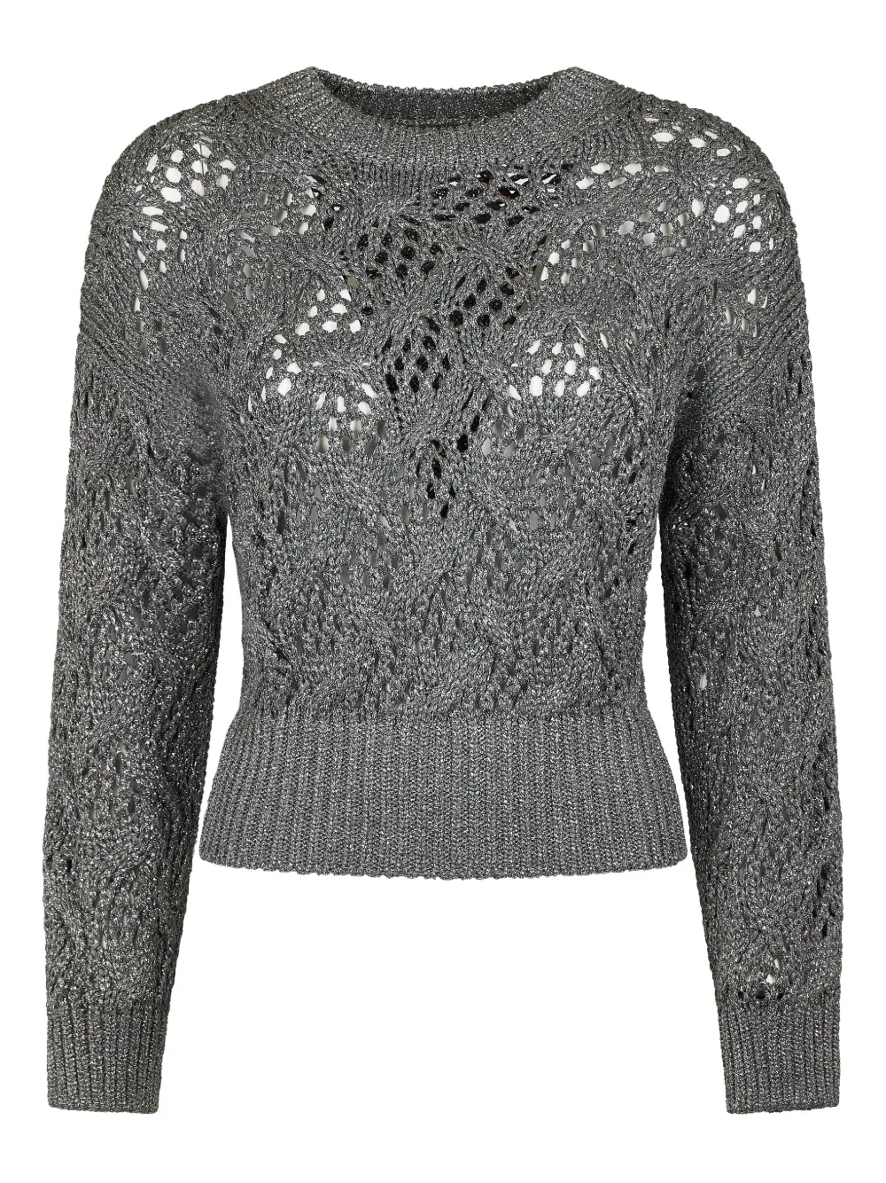 Max Mara Pilade Openwork Sweater In Gray