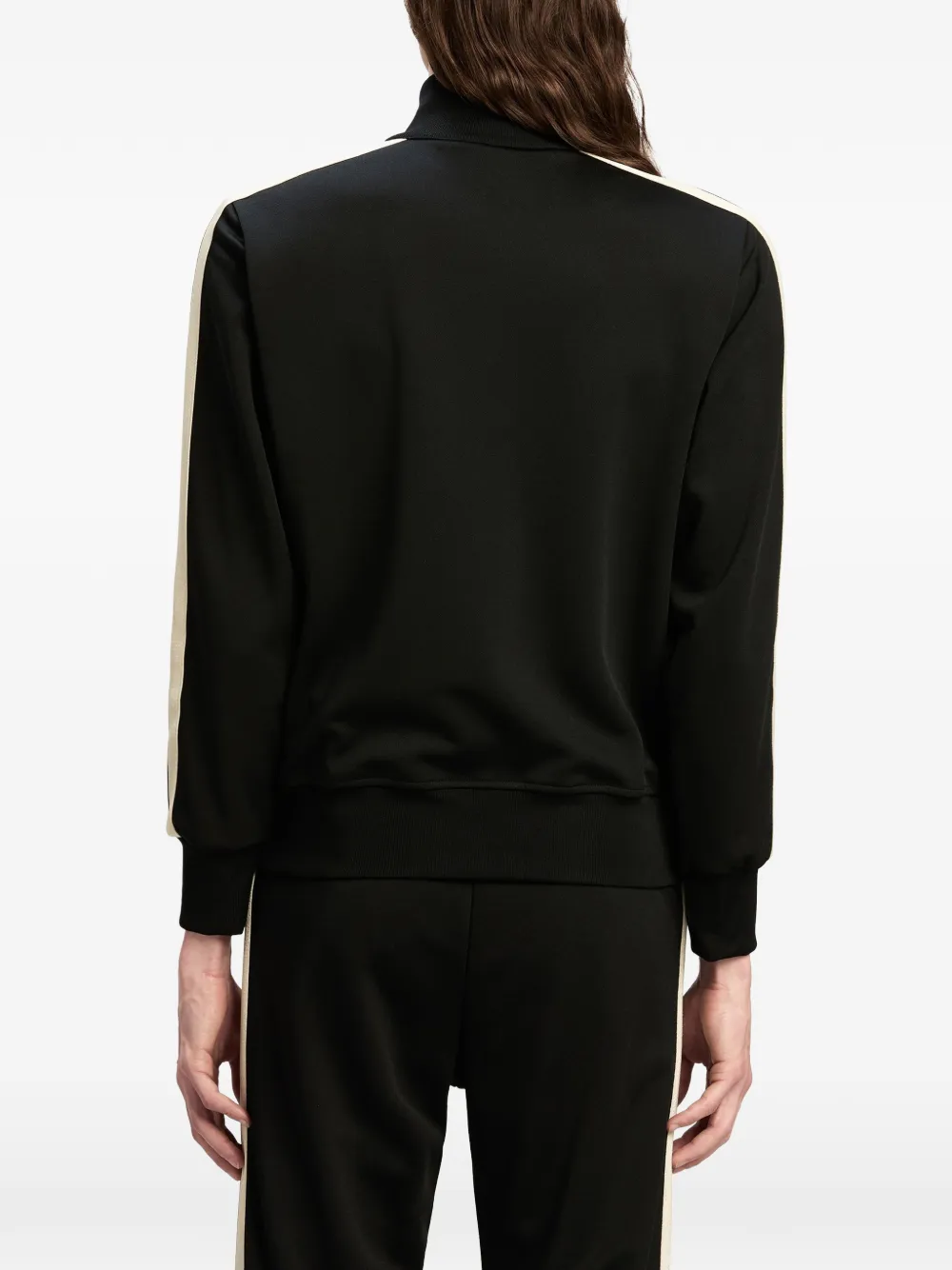 Palm Angels logo-embroidered zip-up jacket Zwart