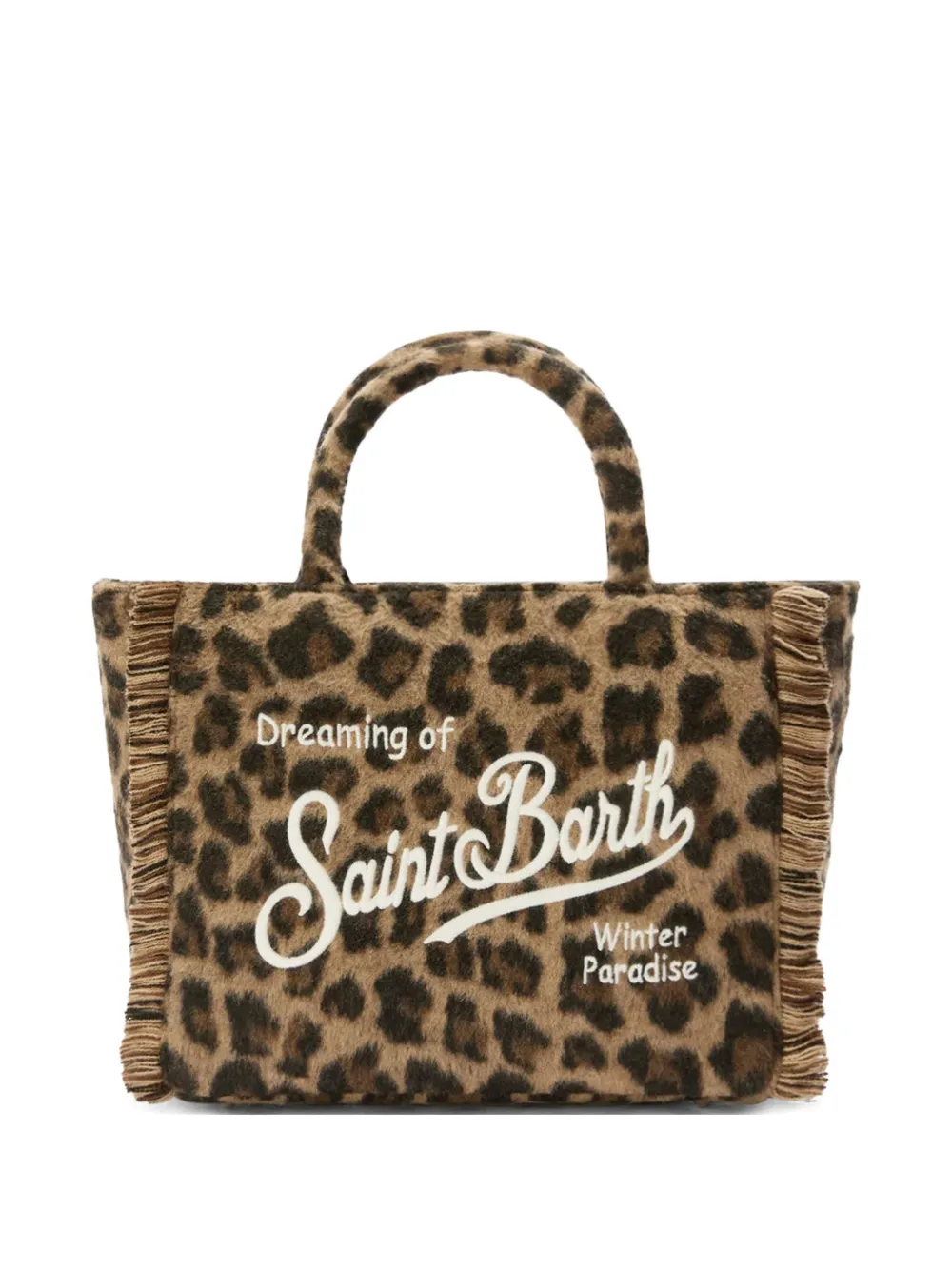 MC2 Saint Barth leopard-pattern logo-embroidered tote bag | Brown | Image 1