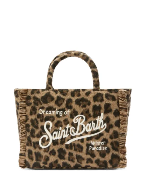 MC2 Saint Barth leopard-pattern logo-embroidered tote bag