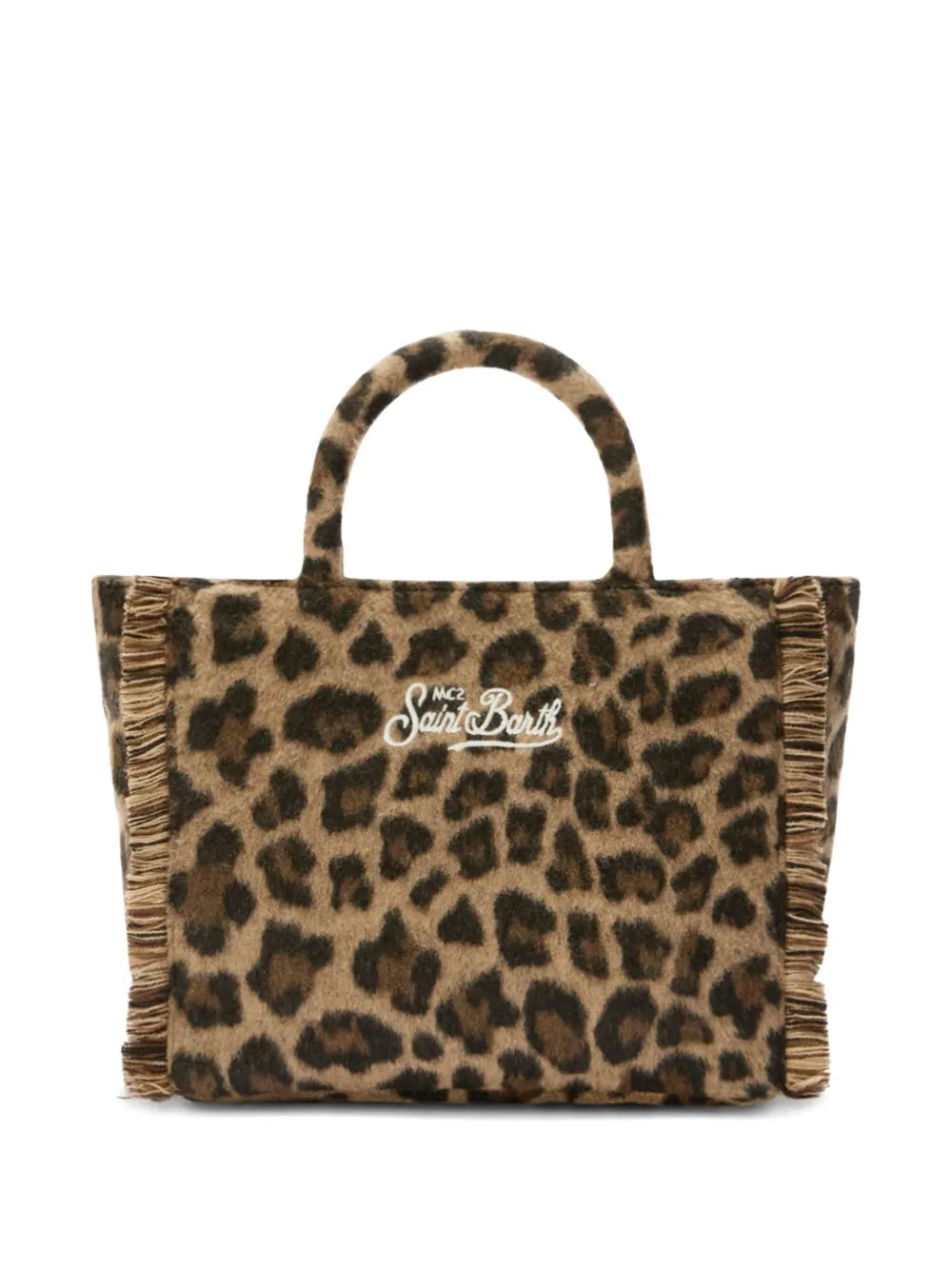 MC2 Saint Barth leopard-pattern logo-embroidered tote bag - Bruin