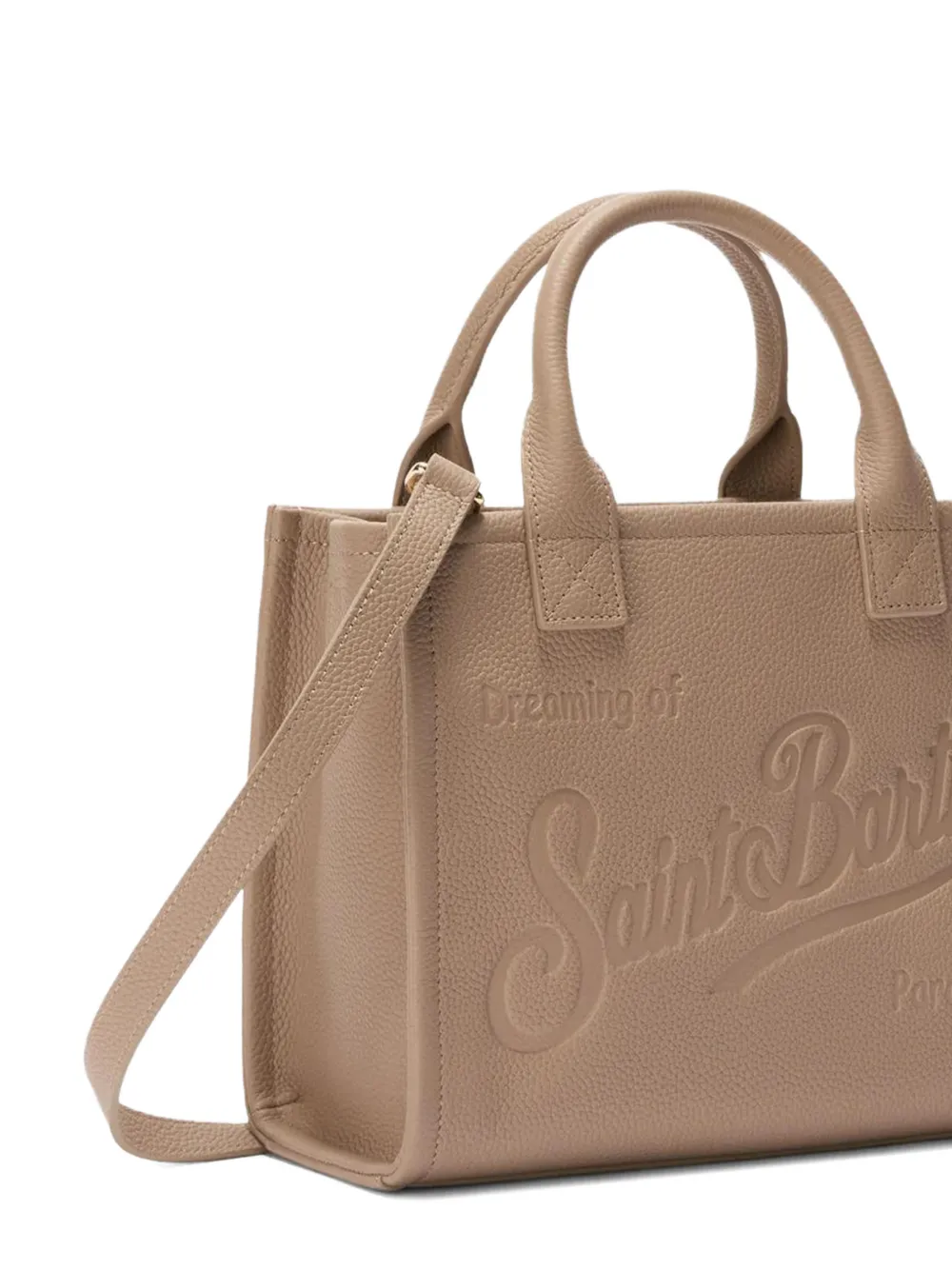 Mc2 Saint Barth Midi Vanity Debossed Leather Tote Bag In Neutral