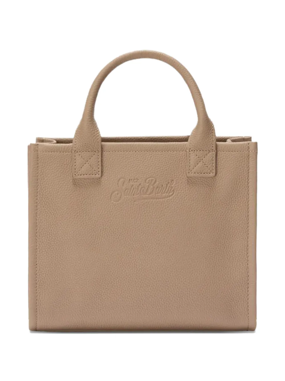 Mc2 Saint Barth Midi Vanity Debossed Leather Tote Bag In Neutral