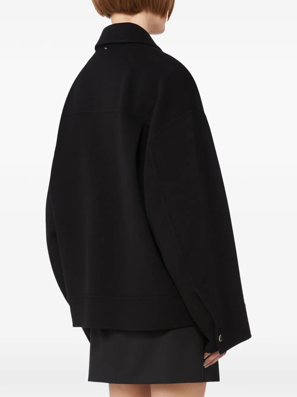 Max Mara Belted Zip-fastening Jacket In Black