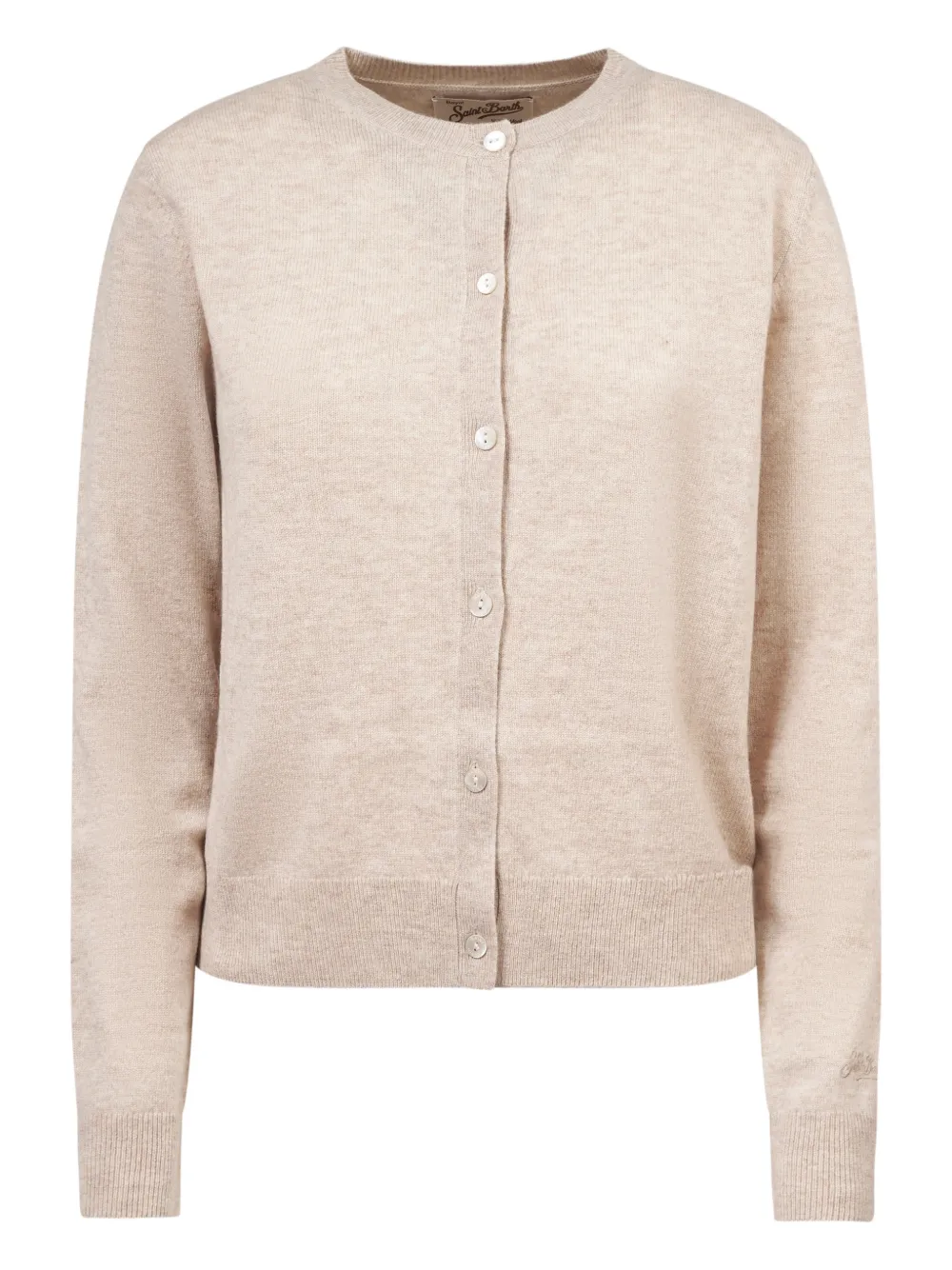 Mc2 Saint Barth Buttoned Cardigan In Neutral