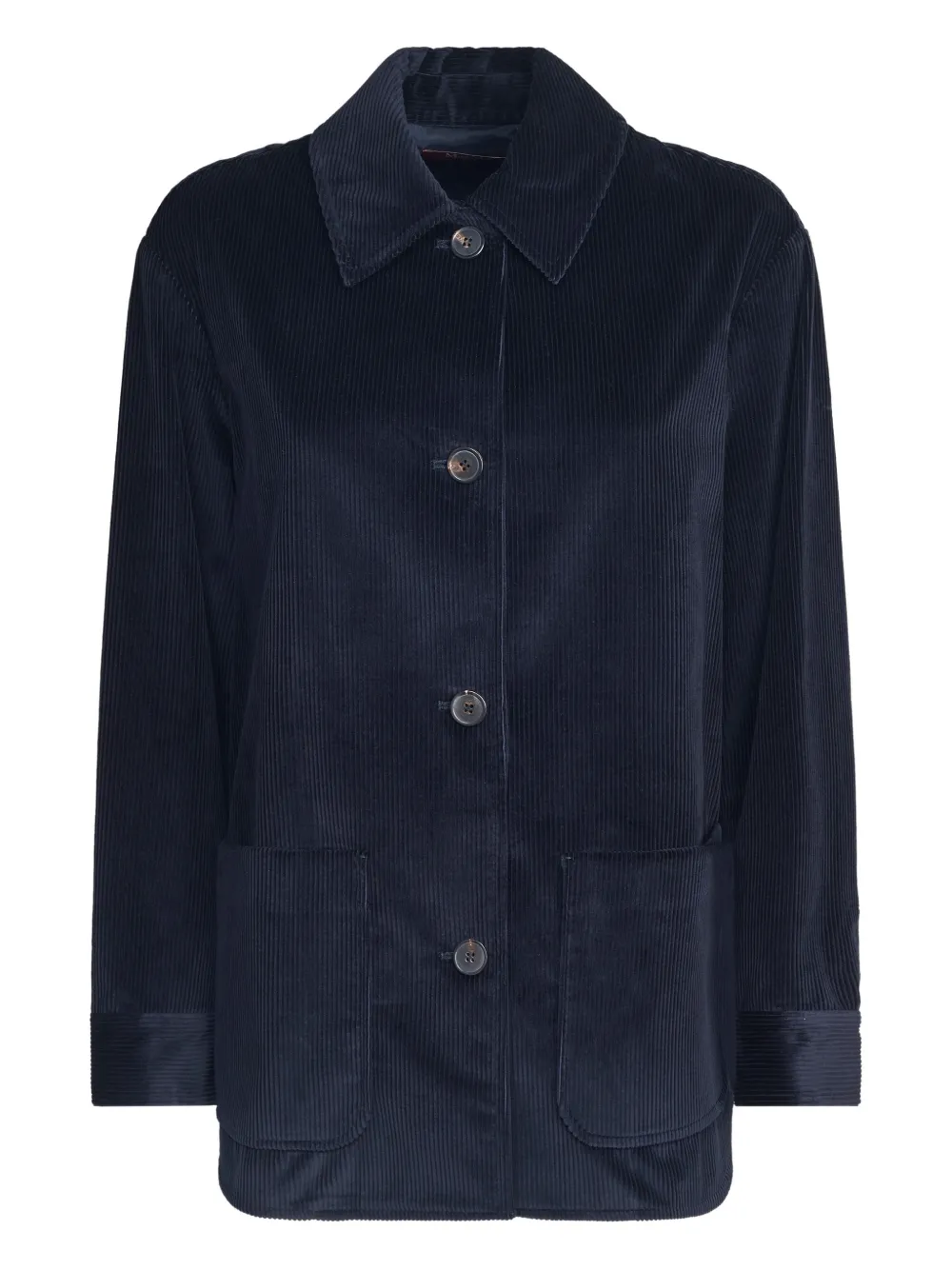 Max Mara Buttoned Corduroy Shirt In Blue