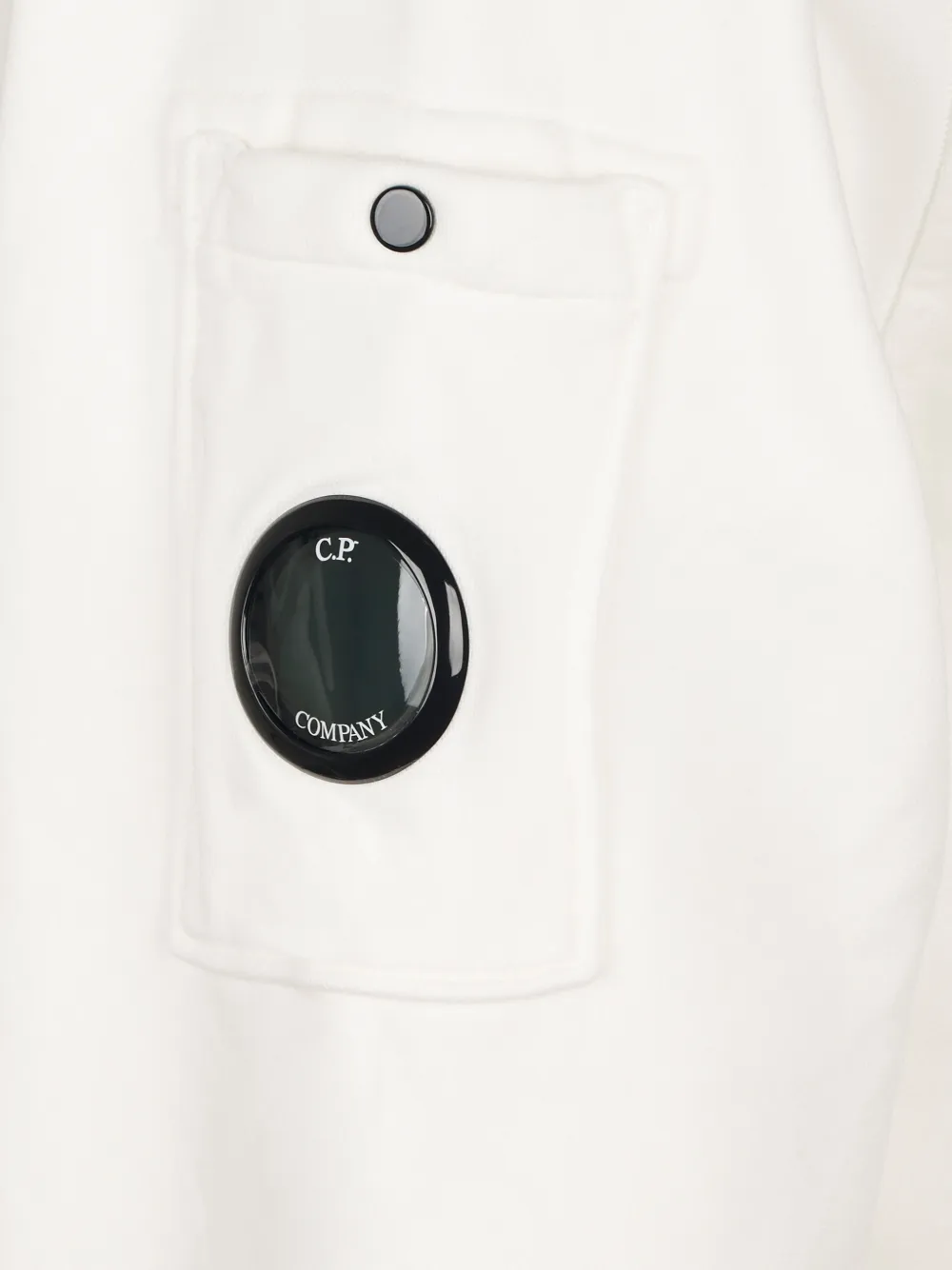 C.p. Company Lens-detail Hoodie In White