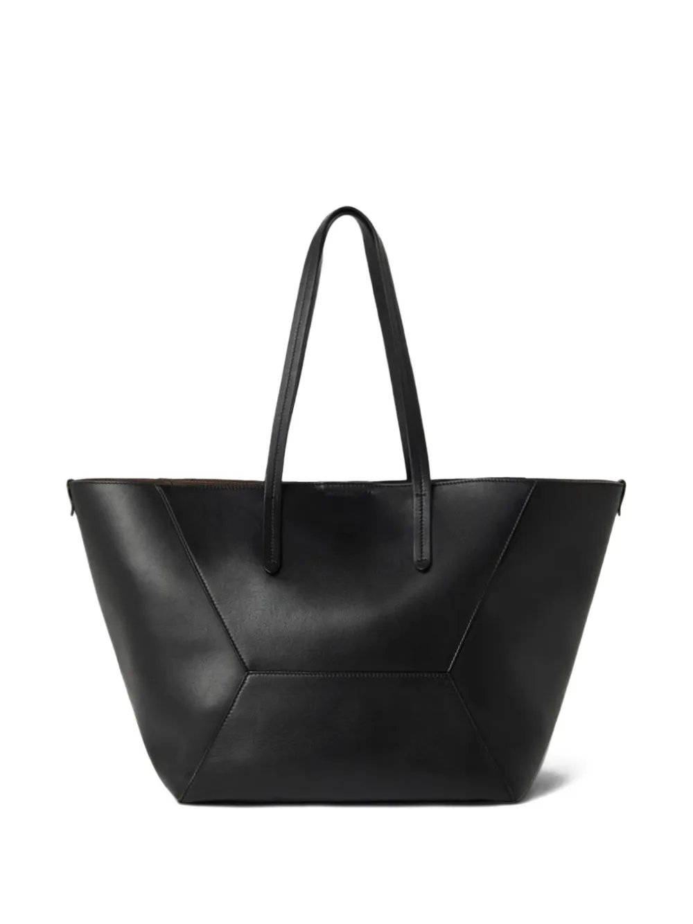 Brunello Cucinelli Grote BC Duo shopper met vlakken Zwart