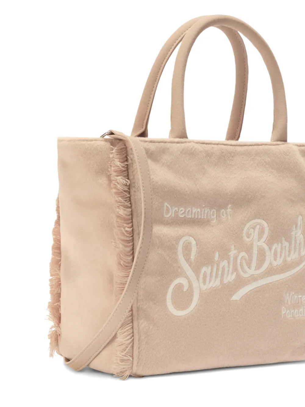 MC2 Saint Barth fringed top-handle tote bag Beige