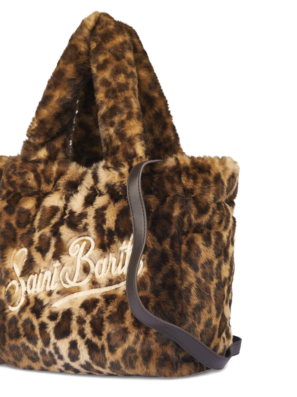 MC2 Saint Barth leopard-pattern logo-embroidered tote bag Bruin