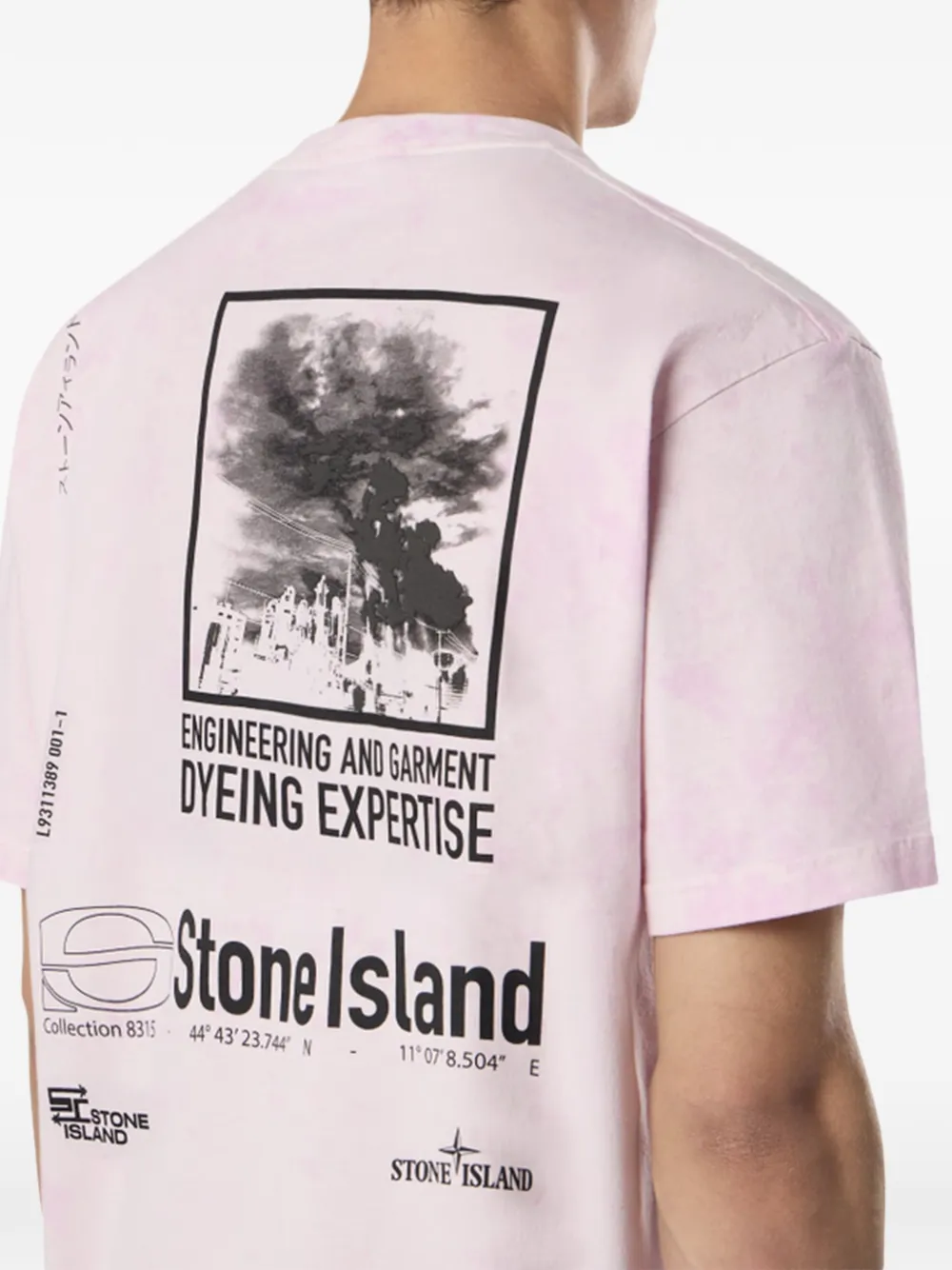 Stone Island logo-print T-shirt - Roze