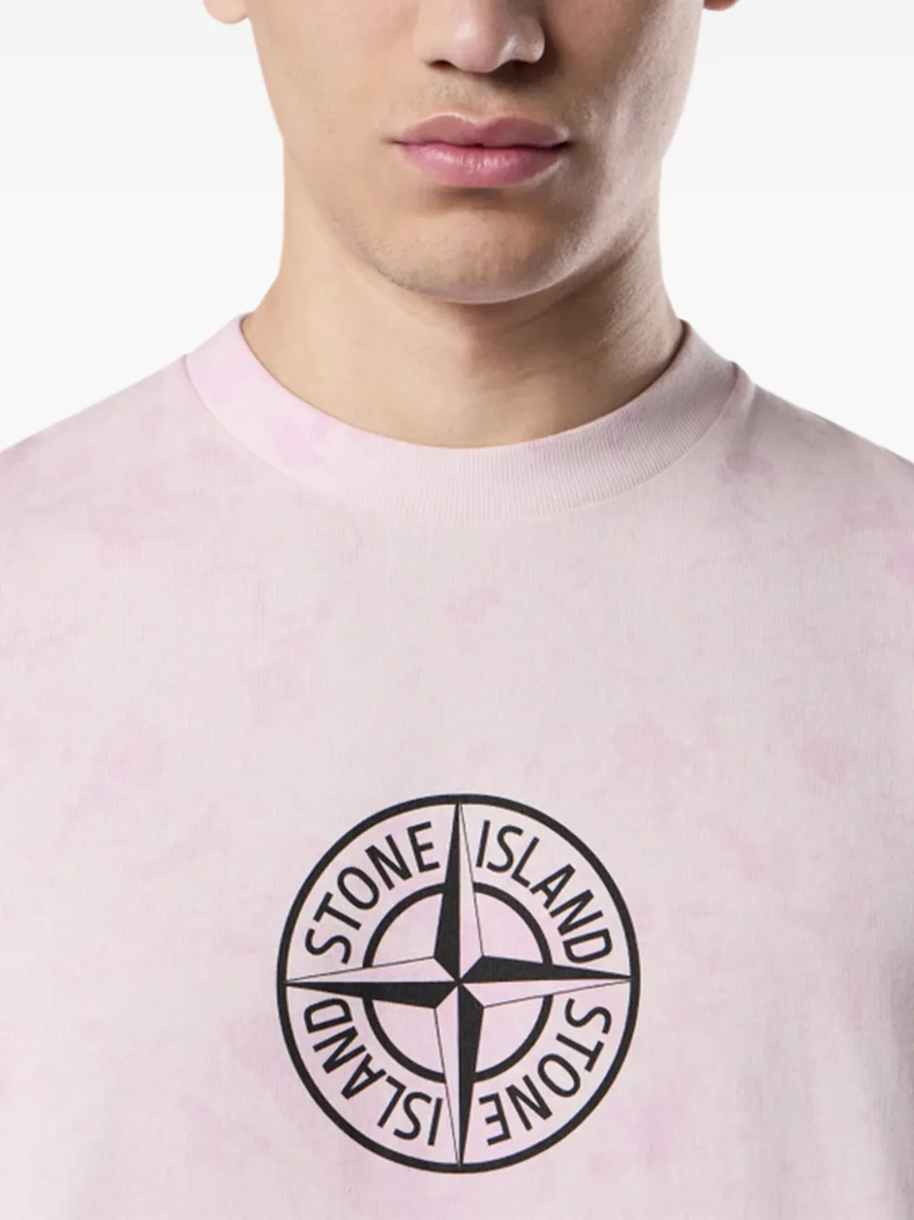 Stone Island logo-print T-shirt Roze