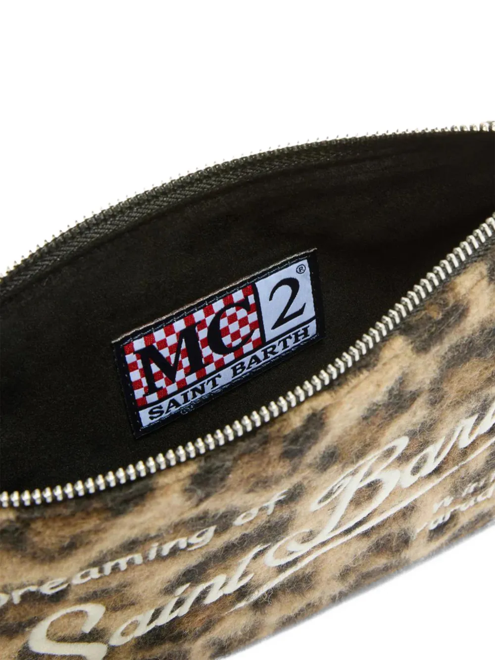 Mc2 Saint Barth Leopard-pattern Clutch Bag In Brown