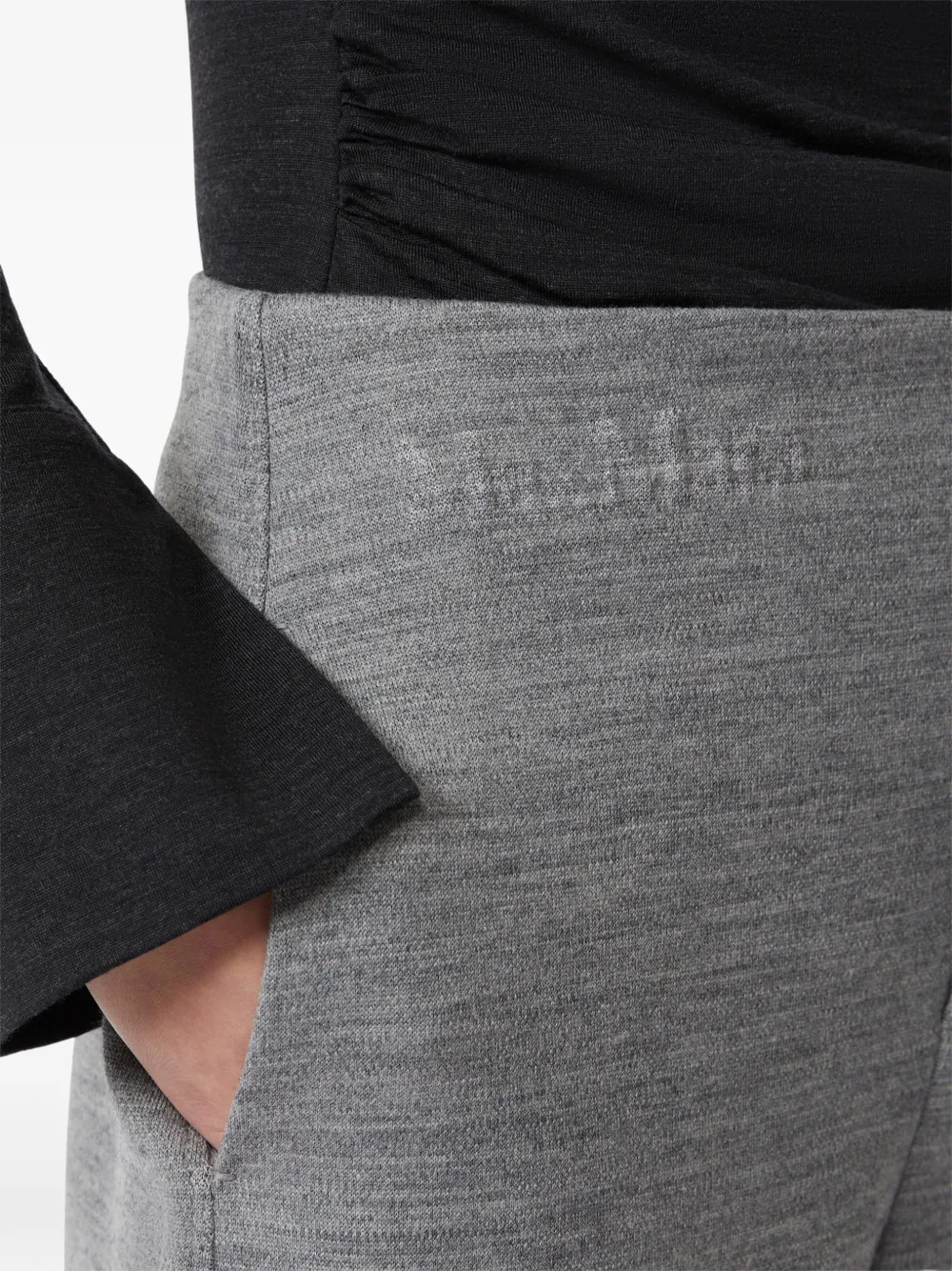 Max Mara Stitch-detail Side-pocket Cropped Trousers In Gray