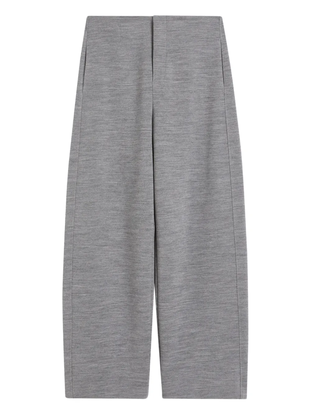 Max Mara Stitch-detail Side-pocket Cropped Trousers In Gray