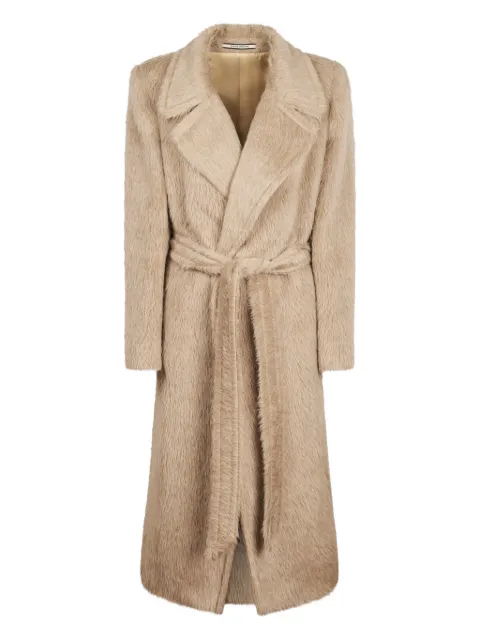 Tagliatore belted-waist notched-lapel coat