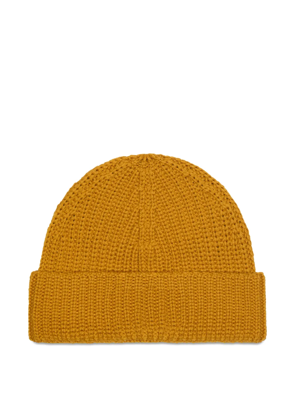 Dondup Ribbed Logo-plaque Beanie Hat In Orange