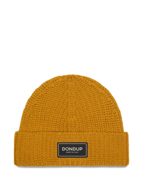 DONDUP ribbed logo-plaque beanie hat