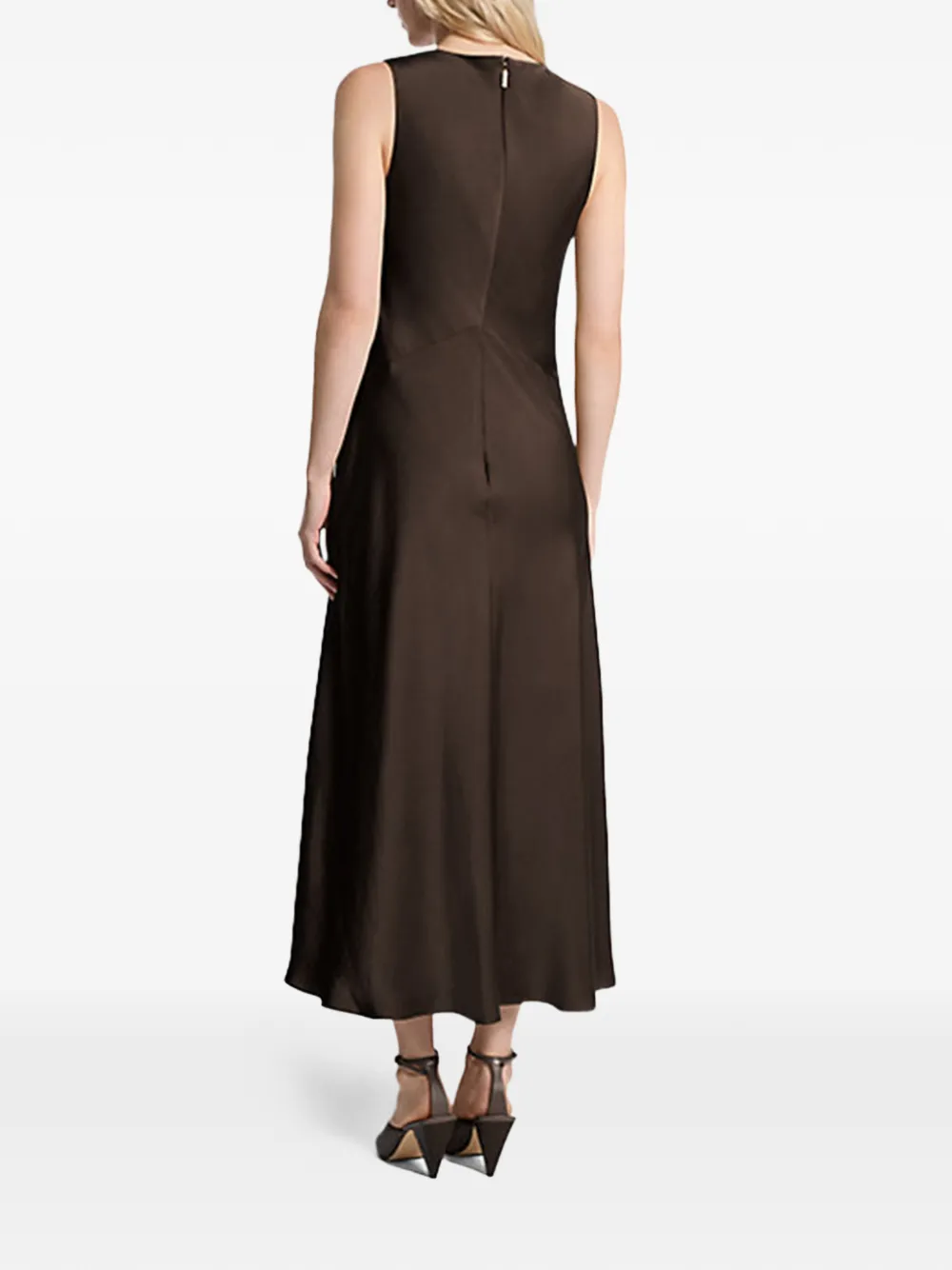 Michael Kors V-neck pocket midi dress - Bruin