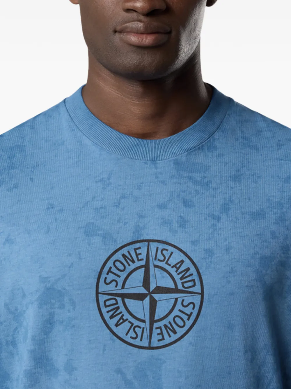 Stone Island logo graphic-print T-shirt - Blauw