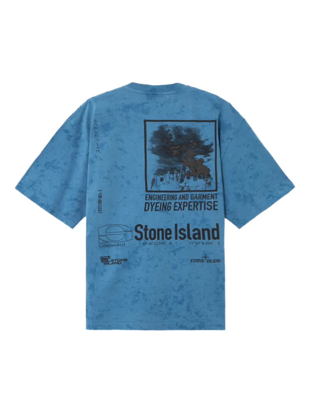 Stone Island logo graphic-print T-shirt Blauw