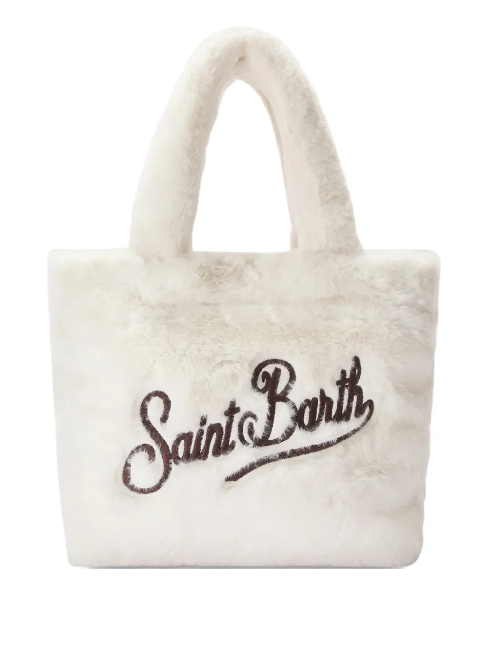 Mc2 Saint Barth Faux Fur Handle Tote Bag In White