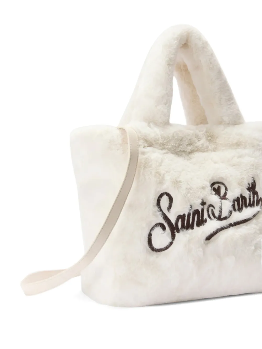 Mc2 Saint Barth Faux Fur Handle Tote Bag In White