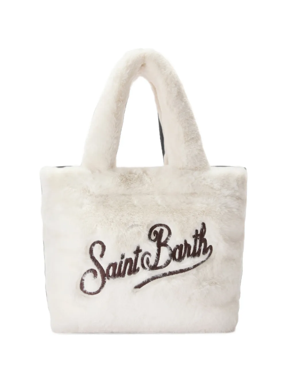 MC2 Saint Barth Shopper met imitatiebont handgreep Wit
