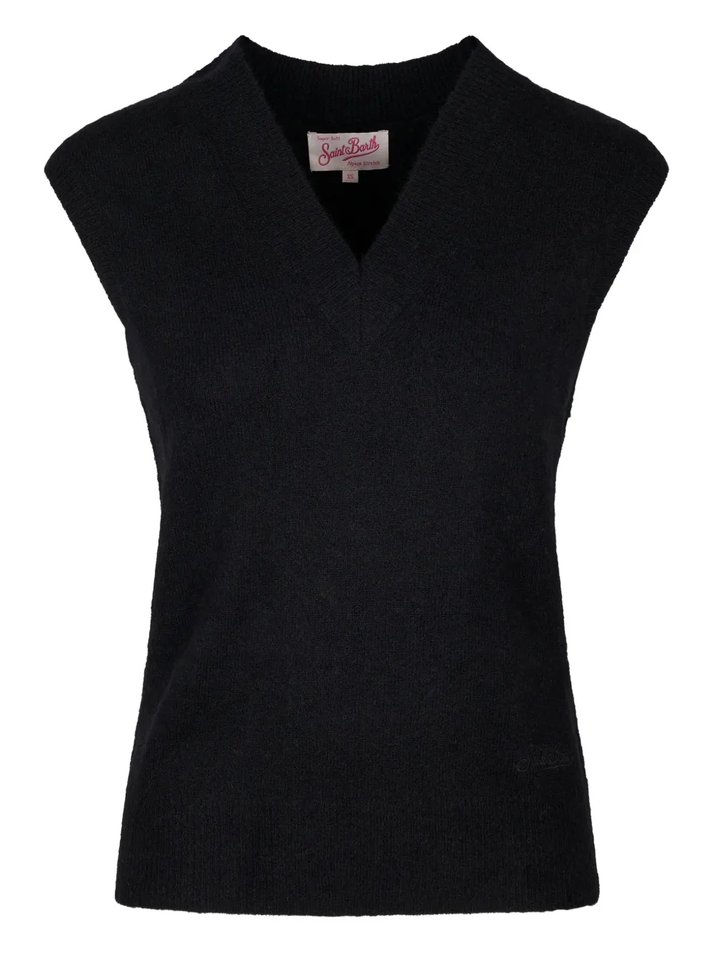 Mc2 Saint Barth V-neck Sleeveless Top In Black