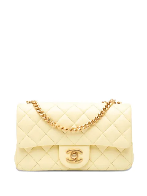 CHANEL Pre-Owned 2021-2025 Mini Rectangular Classic Lambskin Sweet Camellia Flap crossbody bag