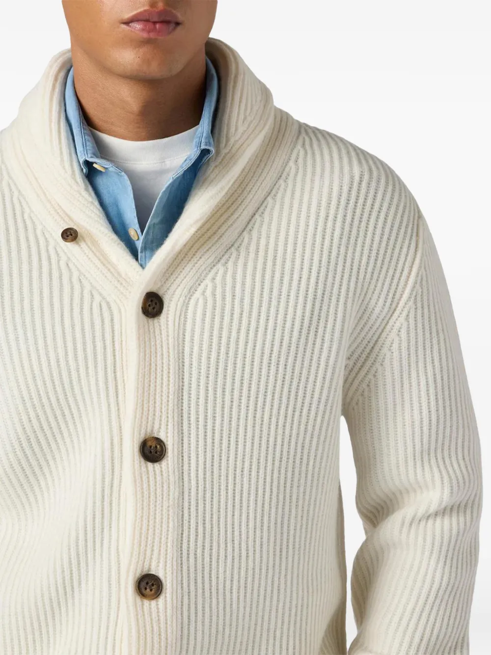 MC2 Saint Barth button ribbed cargigan Beige