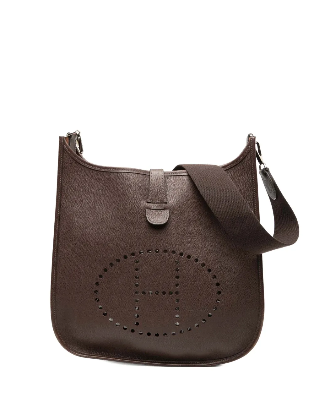 Pre-owned Hermes 2009 Epsom Evelyne Ii Gm Crossbody Bag In Brown