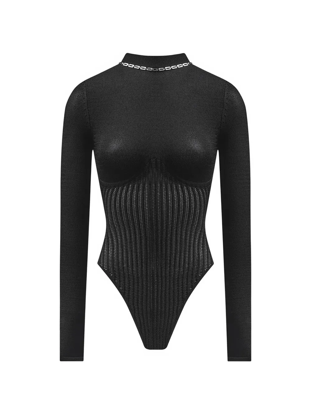 Manière De Voir Gebreide body met ketting Zwart