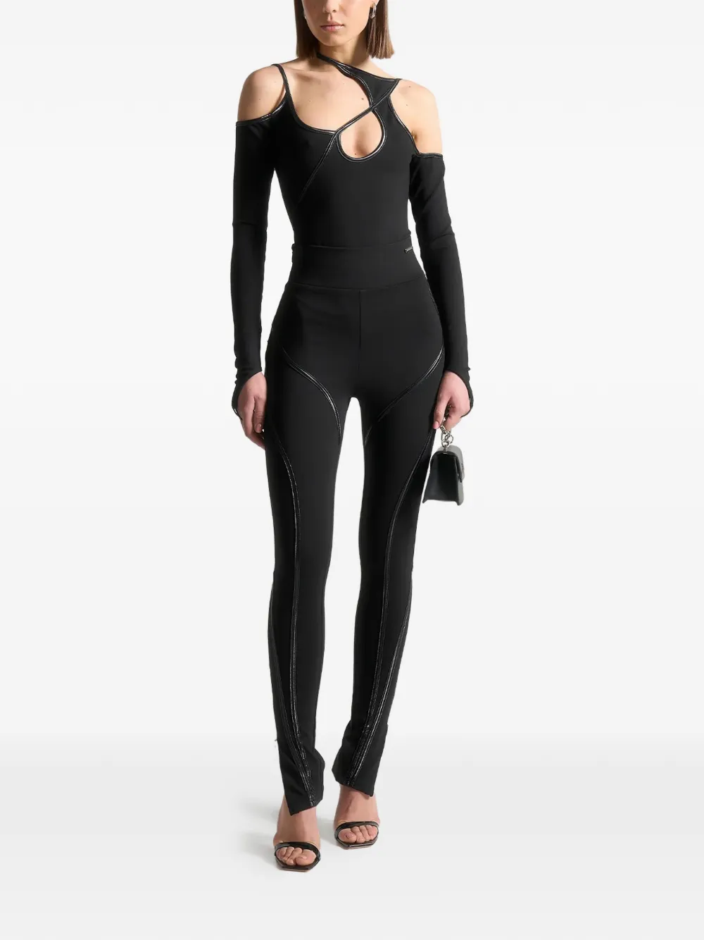 Manière De Voir contrast-contour leggings - Zwart