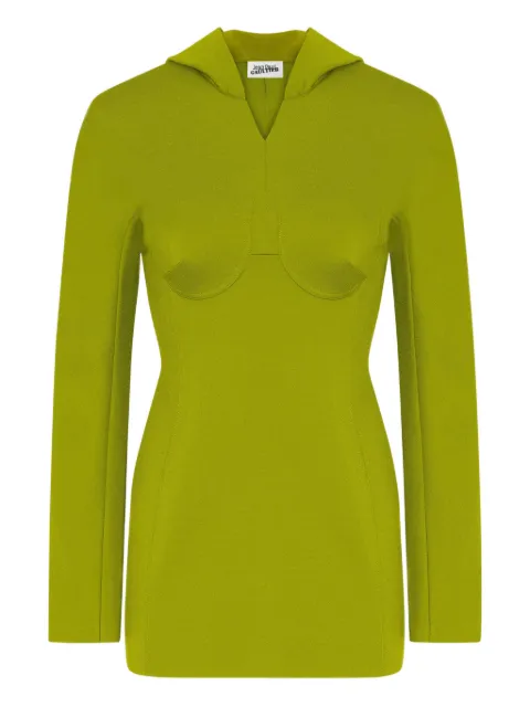 Jean Paul Gaultier vestido corto con capucha y mangas largas