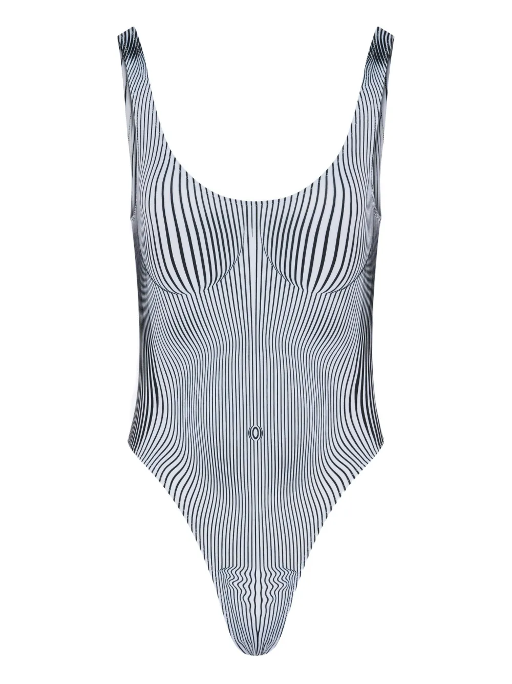 Jean Paul Gaultier Printed Swimsuit In Silver