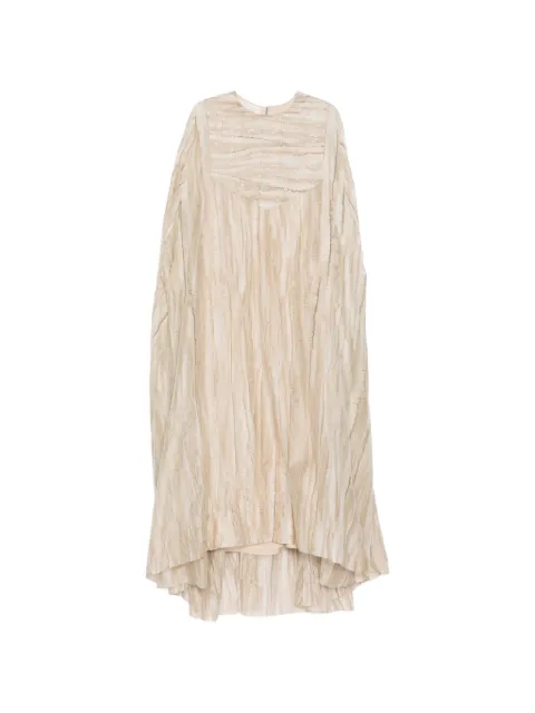 SHATHA ESSA embroidered crew neck caftan