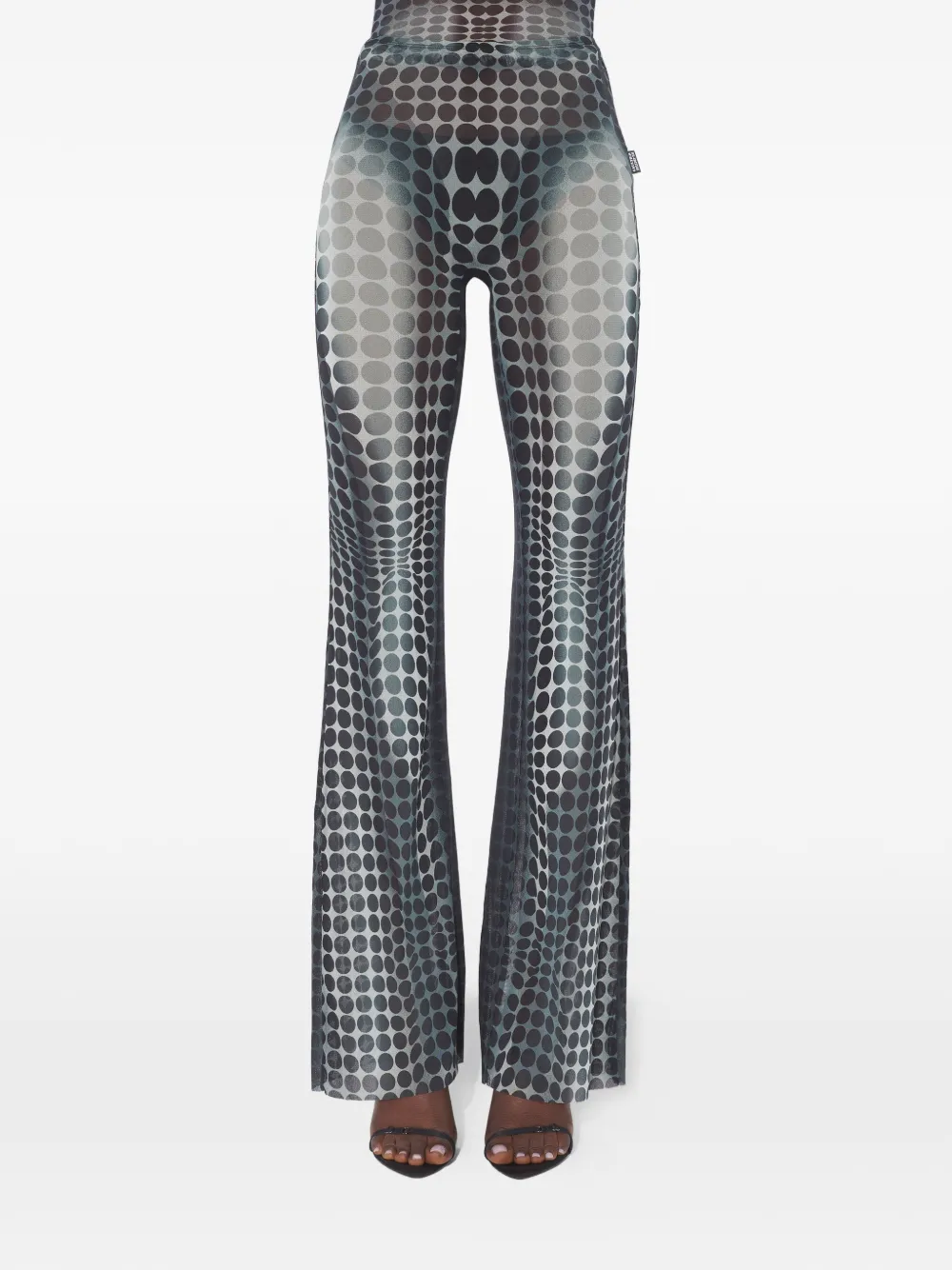 Jean Paul Gaultier Broek met elastische taille en stippen Grijs