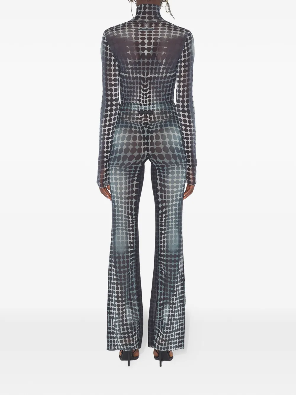 Jean Paul Gaultier Broek met elastische taille en stippen Grijs