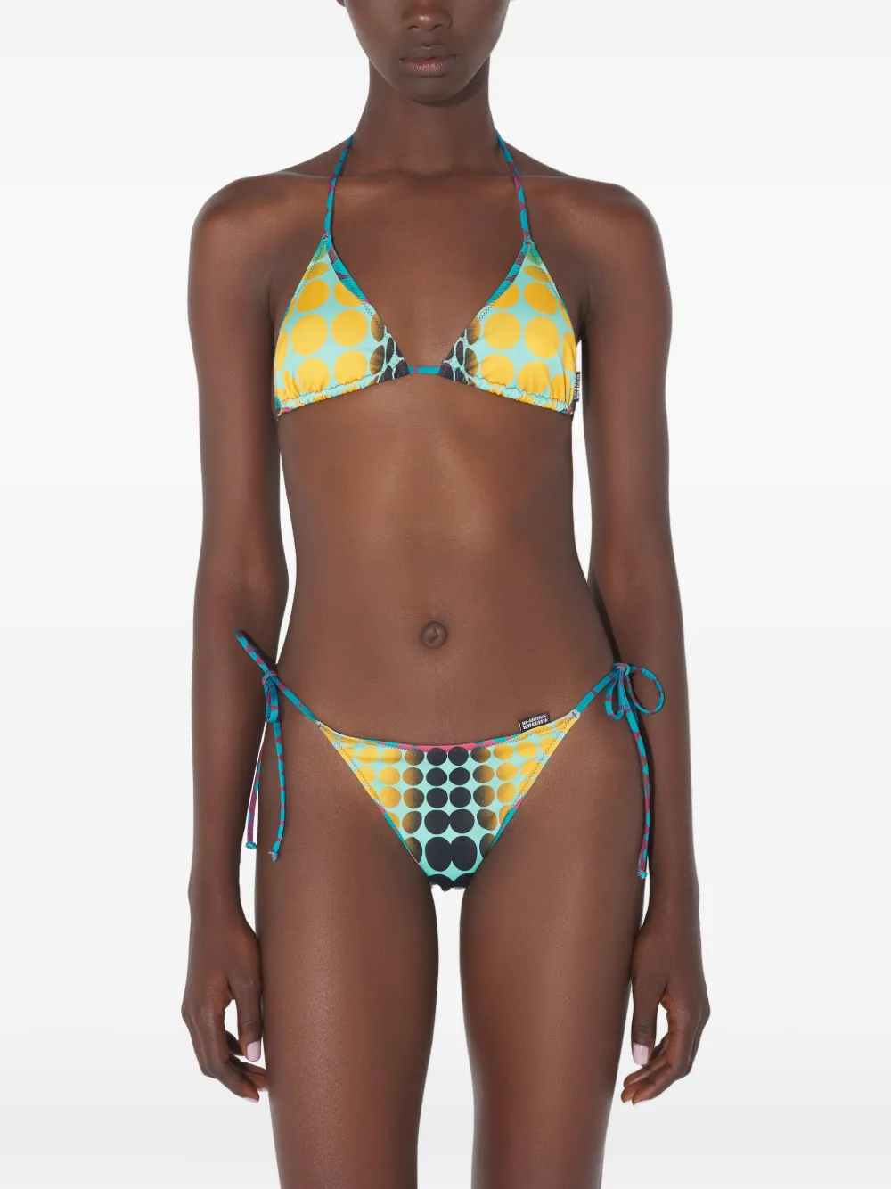 Jean Paul Gaultier Printed Tie Bikini Set In Yellow