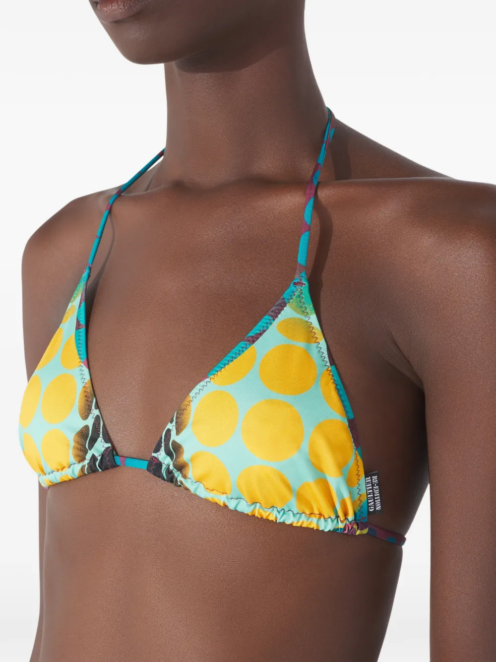 Jean Paul Gaultier Printed Tie Bikini Set In Yellow