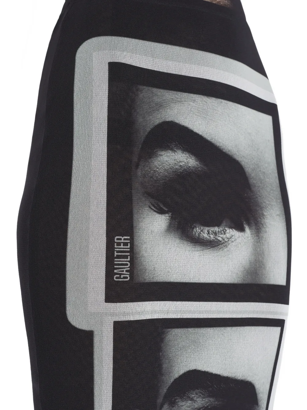 Jean Paul Gaultier Printed Maxi Skirt In Black