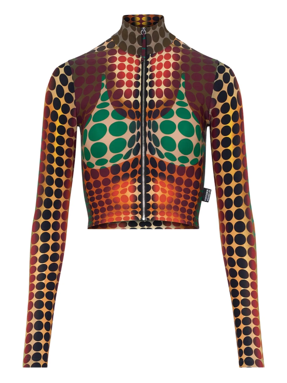 Jean Paul Gaultier High-neck Zip-up Top In Multi