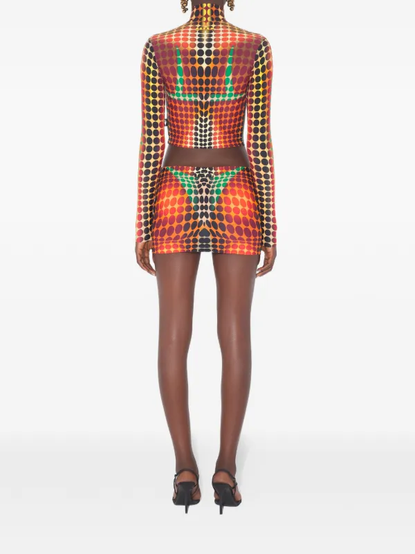 Jean Paul Gaultier high-neck zip-up Top | Brown | FARFETCH SG