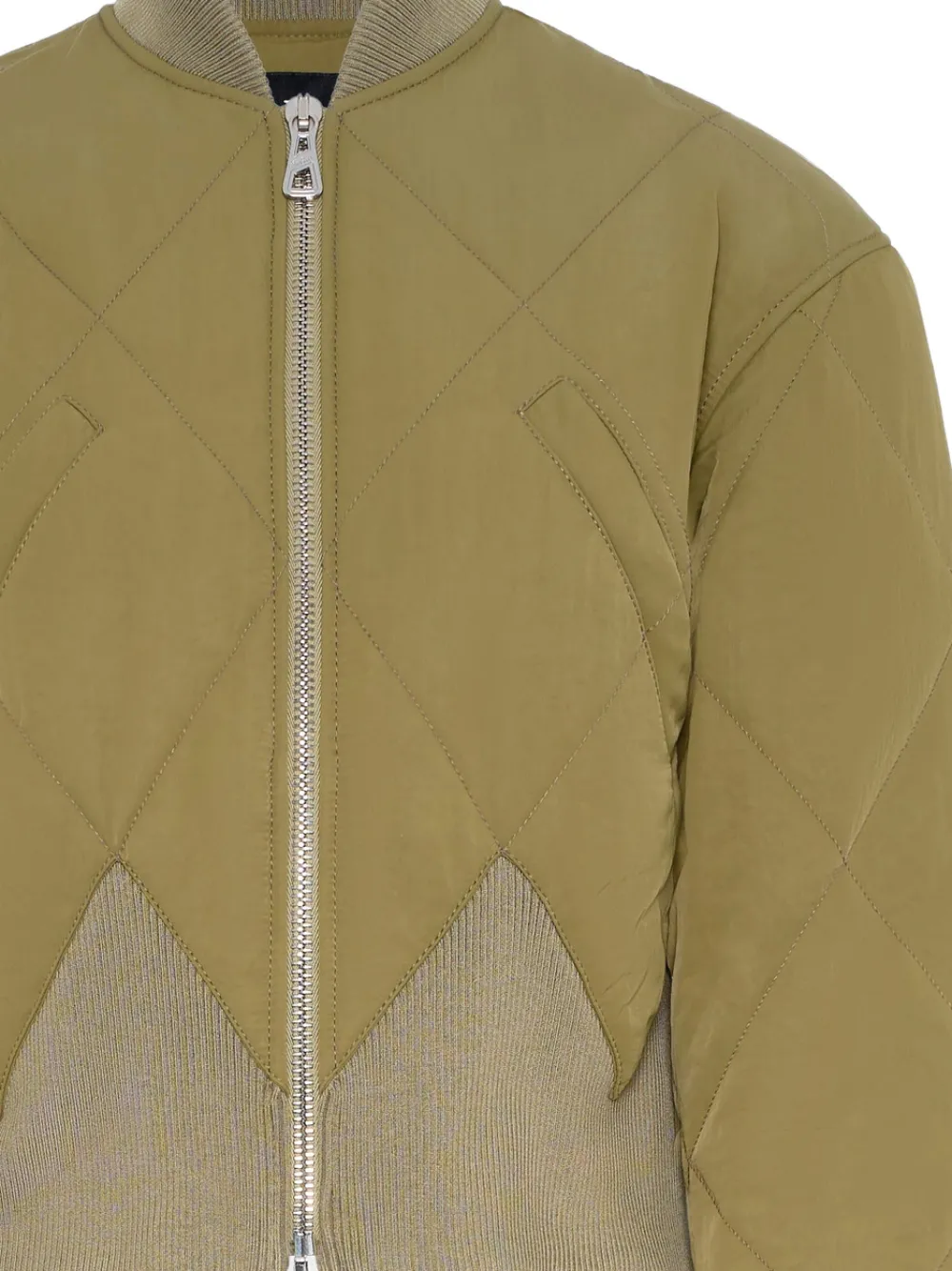 Jean Paul Gaultier Bomberjack met losange-patroon en rits Groen