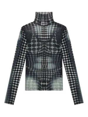 Jean Paul Gaultier high-neck dots-print Top | Blue | FARFETCH CA